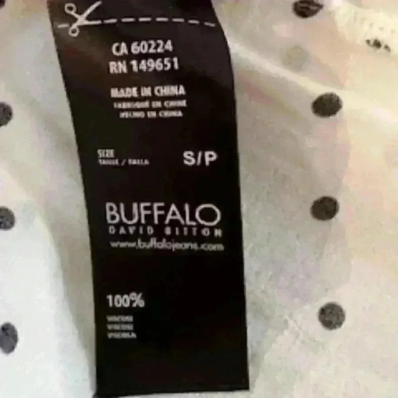 Buffalo Ruffled Blouse Blk & Wht Polka Dot Blouse. Size S/P - Picture 9 of 11